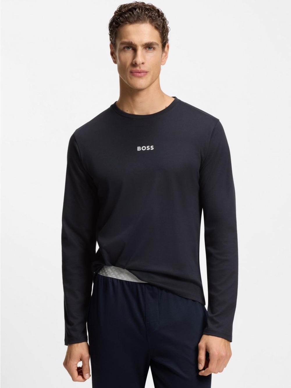 Hugo Boss Men’s Cotton Logo Pajama Set Dark Blue Size M NWOT